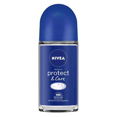 Nivea Women Deodorant Roll On, Pearl & Beauty Fine Fragrance For Fragrant Smooth & Beautiful Underarm Skin, 50ml&Nivea Deodorant Roll On, Protect & Care for Unisex, 50ml